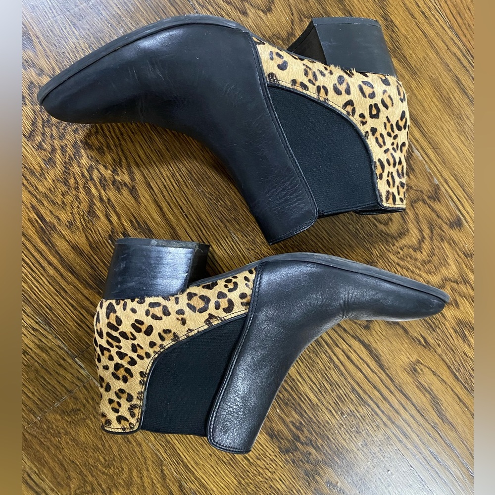 Via Spiga black + leopard booties